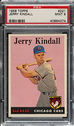 1958 Topps #221 Jerry Kindall PSA MINT 9 - Highest Graded!