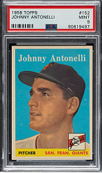 1958 Topps #152 Johnny Antonelli PSA MINT 9 - Highest Graded!