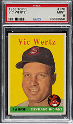 1958 Topps #170 Vic Wertz PSA MINT 9