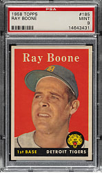 1958 Topps #185 Ray Boone PSA MINT 9