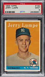 1958 Topps #193 Jerry Lumpe PSA MINT 9 - Highest Graded!