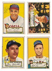 Signed 1952 Topps Collection (16) Including Red Schoendienst and Bob Feller