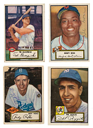 Signed 1952 Topps Collection (27) Including Irvin, Rizzuto, Pafko, and Slaughter - All Black Backs