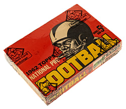 Extremely Rare 1962 Topps Football Unopened Wax Box (24 Packs) - BBCE