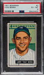 1951 Bowman #2 Yogi Berra PSA EX-MT 6