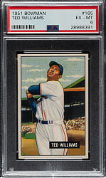 1951 Bowman #165 Ted Williams PSA EX-MT 6