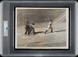 1932 Babe Ruth World Series Game 3 Original Associated Press Photograph PSA/DNA Type I - First Home Run in the "Called Shot" Game