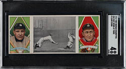 1912 T202 Hassan Triple Folder "Fast Work at Third" Ty Cobb/O'Leary SGC VG/EX 4