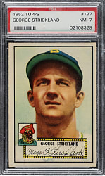 1952 Topps #197 George Strickland PSA NM 7