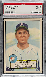 1952 Topps #278 Al Clark PSA NM 7