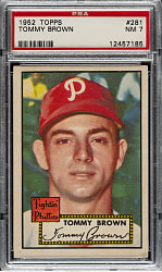 1952 Topps #281 Tommy Brown PSA NM 7