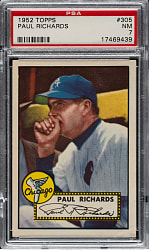 1952 Topps #305 Paul Richards PSA NM 7