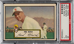1952 Topps #8 Fred Marsh Black Back PSA NM 7