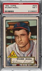 1952 Topps #334 Wilmer Mizell High Number PSA NM 7