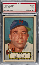 1952 Topps #337 Jim Hearn High Number PSA NM 7