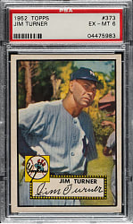 1952 Topps #373 Jim Turner High Number PSA EX-MT 6