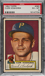 1952 Topps #380 Clem Koshorek High Number PSA EX-MT 6