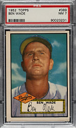 1952 Topps #389 Ben Wade High Number PSA NM 7