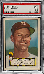 1952 Topps #402 Earl Harrist High Number PSA EX+ 5.5
