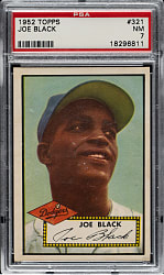 1952 Topps #321 Joe Black Rookie High Number PSA NM 7