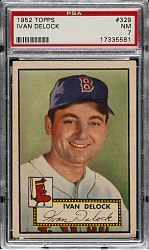 1952 Topps #329 Ivan Delock High Number PSA NM 7