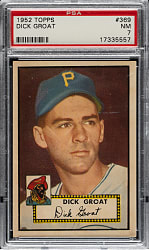 1952 Topps #369 Dick Groat Rookie High Number PSA NM 7