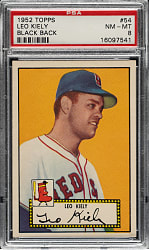 1952 Topps #54 Leo Kiely Black Back PSA NM-MT 8
