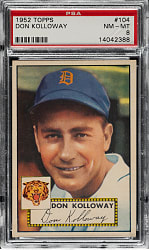 1952 Topps #104 Don Kolloway PSA NM-MT 8