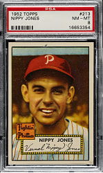 1952 Topps #213 Nippy Jones PSA NM-MT 8