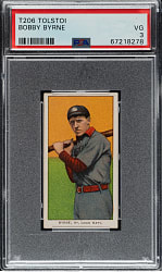 1909-1911 T206 White Border Bobby Byrne PSA VG 3 - Tolstoi Back