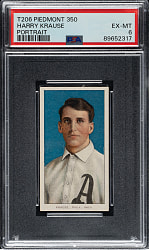 1909-1911 T206 White Border Harry Krause Portrait PSA EX-MT 6