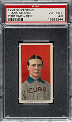 1909-1911 T206 White Border Frank Chance Portrait Red Background PSA VG-EX+ 4.5 - Sovereign 150 Back