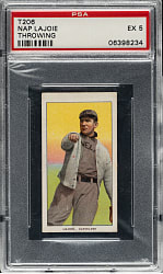 1909-1911 T206 White Border Nap Lajoie Throwing PSA EX 5