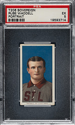 1909-1911 T206 White Border Rube Waddell Portrait PSA EX 5 - Sovereign 150 Back - 1 of 1 - Highest Graded!