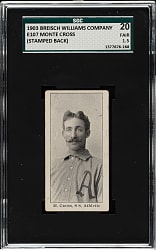 1903 E107 Breisch-Williams Monte Cross SGC FAIR 20 - Reverse Overprint Stamp!
