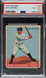 1933 R319 Goudey #160 Lou Gehrig PSA VG-EX+ 4.5