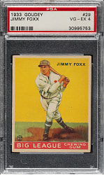 1933 R319 Goudey #29 Jimmie Foxx PSA VG-EX 4