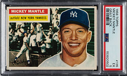 1956 Topps #135 Mickey Mantle Gray Back PSA EX 5