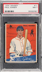 1934 R320 Goudey #11 Paul Waner PSA NM 7