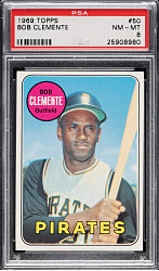 1969 Topps #50 Roberto Clemente PSA NM-MT 8