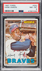 1967 Topps #250 Hank Aaron PSA NM-MT 8