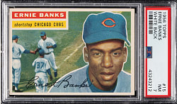 1956 Topps #15 Ernie Banks White Back PSA NM 7