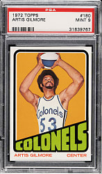 1972-1973 Topps Basketball #180 Artis Gilmore Rookie PSA MINT 9