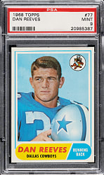 1968 Topps Football #77 Dan Reeves PSA MINT 9