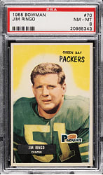 1955 Bowman Football #70 Jim Ringo Rookie PSA NM-MT 8