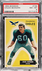 1955 Bowman Football #158 Chuck Bednarik PSA NM-MT 8 - Highest Graded!