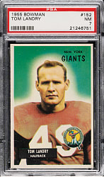 1955 Bowman Football #152 Tom Landry PSA NM 7