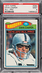 1977 Topps Football #380 Dave Casper Rookie PSA MINT 9