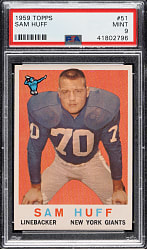 1959 Topps Football #51 Sam Huff Rookie PSA MINT 9