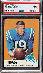 1969 Topps Football #25 Johnny Unitas PSA MINT 9